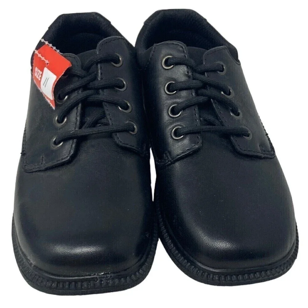 Clarks Deaton Time Boys Black Leather Dress US 11WXW UK 10.5 H [64151] NEW